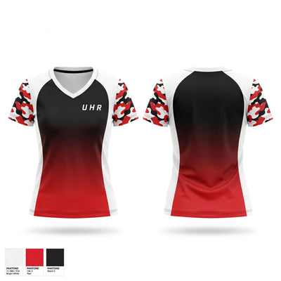 U H R Women's Short Sleeve V-neck Shirt - 1