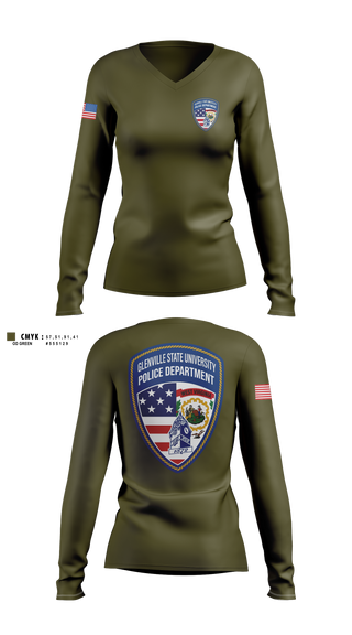 Womens Long Sleeve Vneck Shirt, Woodville State University Police Department, Police, Teamtime, Team time, sublimation, custom sports apparel, team uniforms, spirit wear, spiritwear, sports uniforms, custom shirts, team store, custom team store, fundraiser sports, apparel fundraiser