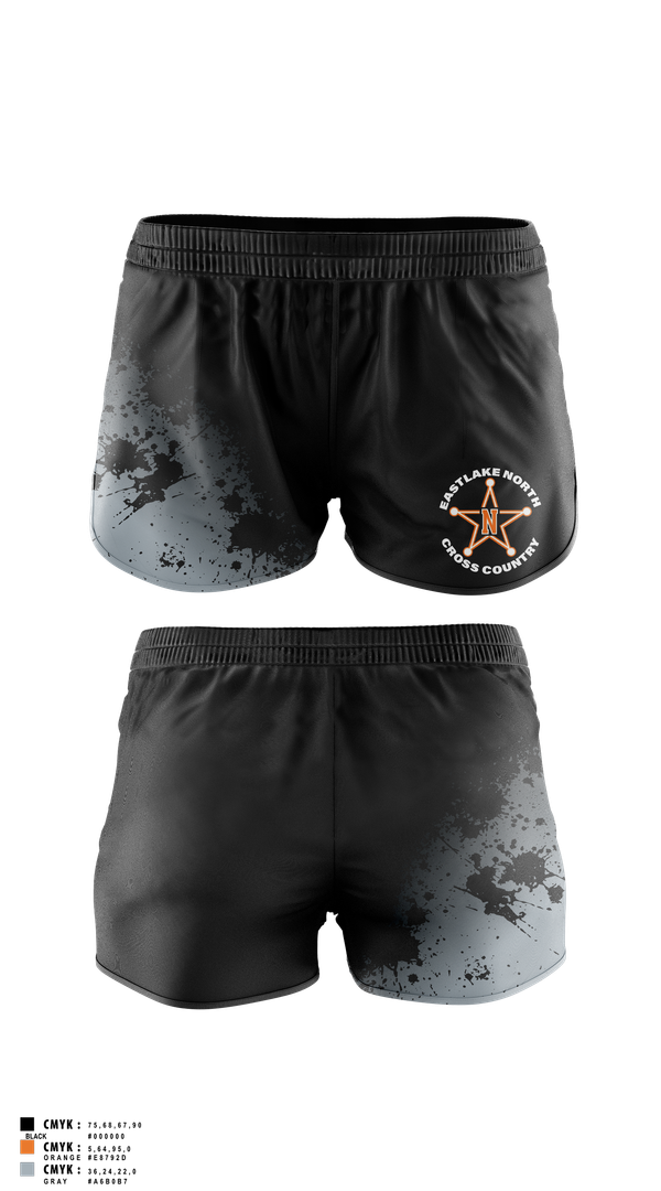 Track Shorts, Eastlake North Cross County, Cross Country, Teamtime, Team time, sublimation, custom sports apparel, team uniforms, spirit wear, spiritwear, sports uniforms, custom shirts, team store, custom team store, fundraiser sports, apparel fundraiser