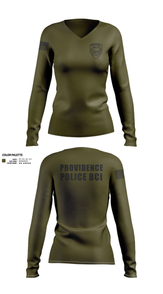 Womens Long Sleeve Vneck Shirt, Providence Police BCI, Police, Teamtime, Team time, sublimation, custom sports apparel, team uniforms, spirit wear, spiritwear, sports uniforms, custom shirts, team store, custom team store, fundraiser sports, apparel fundraiser
