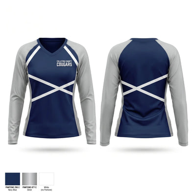 Colleton County Cougars 17459991 Women's Long Sleeve V-neck Shirt - 1