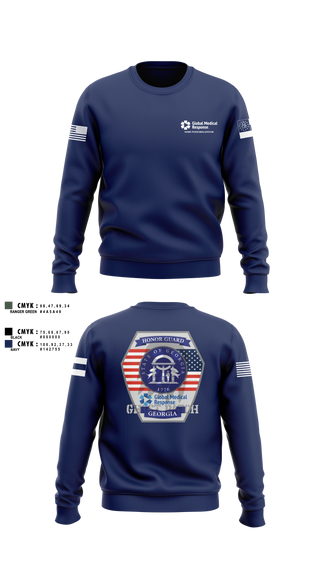 Crew Neck Sweatshirt, GMR Georgia Honor Guard, EMS/EMT, Teamtime, Team time, sublimation, custom sports apparel, team uniforms, spirit wear, spiritwear, sports uniforms, custom shirts, team store, custom team store, fundraiser sports, apparel fundraiser