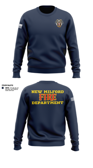Crew Neck Sweatshirt, New Milford Fire department, Fire Department, Teamtime, Team time, sublimation, custom sports apparel, team uniforms, spirit wear, spiritwear, sports uniforms, custom shirts, team store, custom team store, fundraiser sports, apparel fundraiser