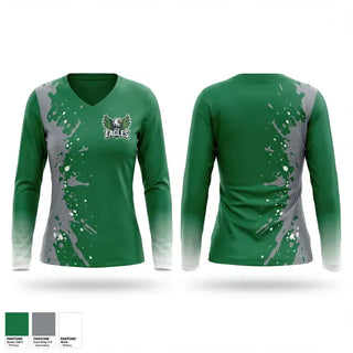 Womens Long Sleeve Vneck Shirt, RVa eagles, , Teamtime, Team time, sublimation, custom sports apparel, team uniforms, spirit wear, spiritwear, sports uniforms, custom shirts, team store, custom team store, fundraiser sports, apparel fundraiser