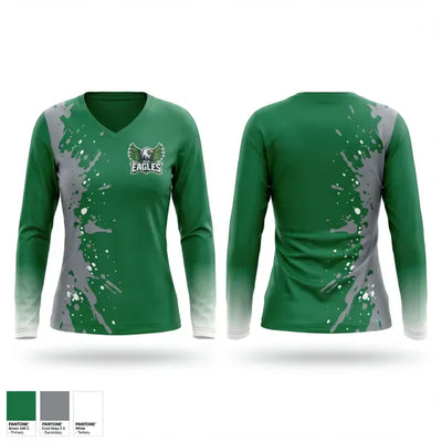 RVa eagles 15351234 Women's Long Sleeve V-neck Shirt - 1