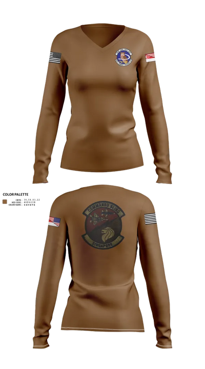 497 COMBAT TRAINING FLIGHT 24076021 Women's Long Sleeve V-neck Shirt - 20