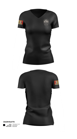 Womens Short Sleeve Vneck Shirt, Colville Tribal Police, Police, Teamtime, Team time, sublimation, custom sports apparel, team uniforms, spirit wear, spiritwear, sports uniforms, custom shirts, team store, custom team store, fundraiser sports, apparel fundraiser