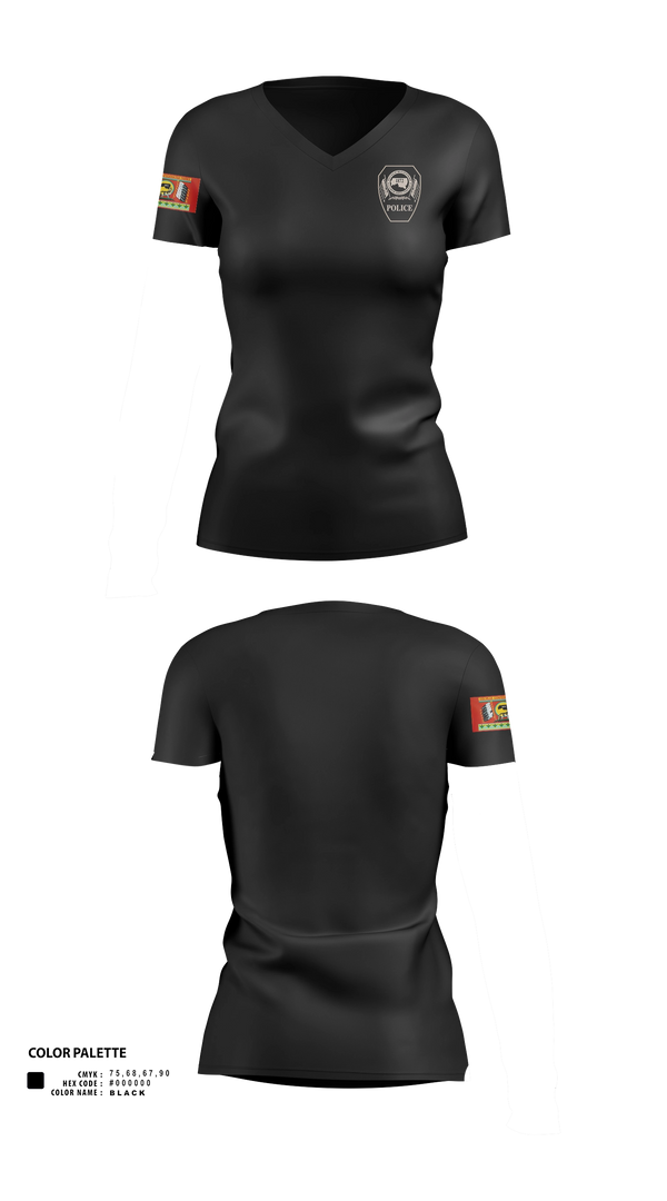 Womens Short Sleeve Vneck Shirt, Colville Tribal Police, Police, Teamtime, Team time, sublimation, custom sports apparel, team uniforms, spirit wear, spiritwear, sports uniforms, custom shirts, team store, custom team store, fundraiser sports, apparel fundraiser