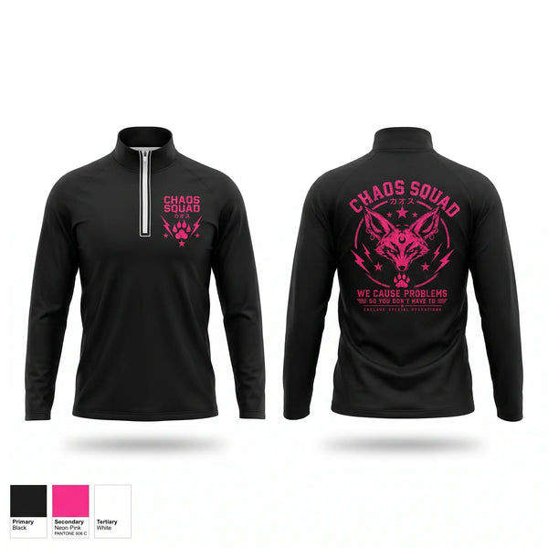 Quarter Zip Jacket, Choas unit, E-Sports, Teamtime, Team time, sublimation, custom sports apparel, team uniforms, spirit wear, spiritwear, sports uniforms, custom shirts, team store, custom team store, fundraiser sports, apparel fundraiser