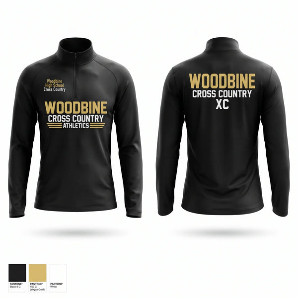 Quarter Zip Jacket, Woodbine High School Cross Country, Cross Country, Teamtime, Team time, sublimation, custom sports apparel, team uniforms, spirit wear, spiritwear, sports uniforms, custom shirts, team store, custom team store, fundraiser sports, apparel fundraiser