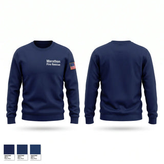 Crew Neck Sweatshirt, Marathon Fire Rescue, Fire Department, Teamtime, Team time, sublimation, custom sports apparel, team uniforms, spirit wear, spiritwear, sports uniforms, custom shirts, team store, custom team store, fundraiser sports, apparel fundraiser