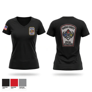 Womens Short Sleeve Vneck Shirt, Fairfax County Technical Rescue, Fire Department, Teamtime, Team time, sublimation, custom sports apparel, team uniforms, spirit wear, spiritwear, sports uniforms, custom shirts, team store, custom team store, fundraiser sports, apparel fundraiser