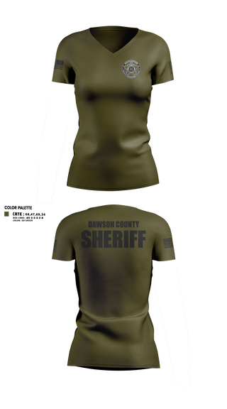 Womens Short Sleeve Vneck Shirt, Dawson County Sheriff’s Office, Police, Teamtime, Team time, sublimation, custom sports apparel, team uniforms, spirit wear, spiritwear, sports uniforms, custom shirts, team store, custom team store, fundraiser sports, apparel fundraiser