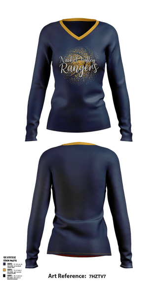 Womens Long Sleeve Vneck Shirt, Naches Valley Ranger Track & Field, Track & Field, Teamtime, Team time, sublimation, custom sports apparel, team uniforms, spirit wear, spiritwear, sports uniforms, custom shirts, team store, custom team store, fundraiser sports, apparel fundraiser