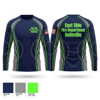 Long Sleeve Performance Shirt, East Side Fire Department (Belleville), Fire Department, Teamtime, Team time, sublimation, custom sports apparel, team uniforms, spirit wear, spiritwear, sports uniforms, custom shirts, team store, custom team store, fundraiser sports, apparel fundraiser