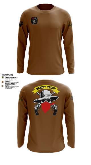 Long Sleeve Performance Shirt, 6-9 bandit troop, Army, Teamtime, Team time, sublimation, custom sports apparel, team uniforms, spirit wear, spiritwear, sports uniforms, custom shirts, team store, custom team store, fundraiser sports, apparel fundraiser