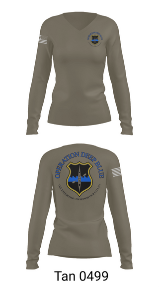 Womens Long Sleeve Vneck Shirt, Operation Deep Blue, , Teamtime, Team time, sublimation, custom sports apparel, team uniforms, spirit wear, spiritwear, sports uniforms, custom shirts, team store, custom team store, fundraiser sports, apparel fundraiser