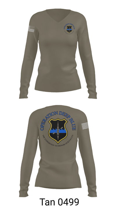 Operation Deep Blue 63620360 Women's Long Sleeve V-neck Shirt - 73