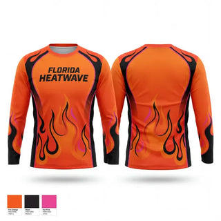 Long Sleeve Performance Shirt, Florida Heatwave, Women's Soccer, Teamtime, Team time, sublimation, custom sports apparel, team uniforms, spirit wear, spiritwear, sports uniforms, custom shirts, team store, custom team store, fundraiser sports, apparel fundraiser