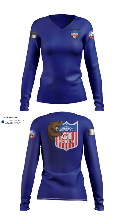 Agif board 96601828 Women's Long Sleeve V-neck Shirt - 102