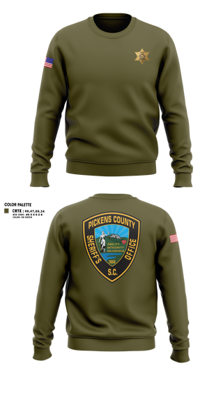 Crew Neck Sweatshirt, Pickens County Sheriff’s Office, Police, Teamtime, Team time, sublimation, custom sports apparel, team uniforms, spirit wear, spiritwear, sports uniforms, custom shirts, team store, custom team store, fundraiser sports, apparel fundraiser