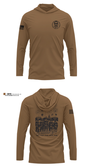 Long Sleeve hooded sunshirt, 460 Chemical Company, National Guard, Teamtime, Team time, sublimation, custom sports apparel, team uniforms, spirit wear, spiritwear, sports uniforms, custom shirts, team store, custom team store, fundraiser sports, apparel fundraiser
