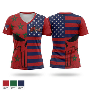 Womens Short Sleeve Vneck Shirt, U.S.A.R MARSHEL, Police, Teamtime, Team time, sublimation, custom sports apparel, team uniforms, spirit wear, spiritwear, sports uniforms, custom shirts, team store, custom team store, fundraiser sports, apparel fundraiser