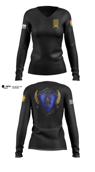 Womens Long Sleeve Vneck Shirt, FRKS LEA, Army, Teamtime, Team time, sublimation, custom sports apparel, team uniforms, spirit wear, spiritwear, sports uniforms, custom shirts, team store, custom team store, fundraiser sports, apparel fundraiser