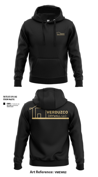 Hoodie, Verduzco Drywall, , Teamtime, Team time, sublimation, custom sports apparel, team uniforms, spirit wear, spiritwear, sports uniforms, custom shirts, team store, custom team store, fundraiser sports, apparel fundraiser
