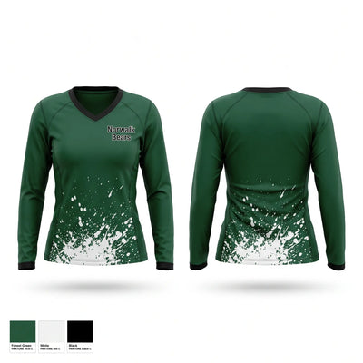 Norwalk Bears Women's Long Sleeve V-neck Shirt - 1