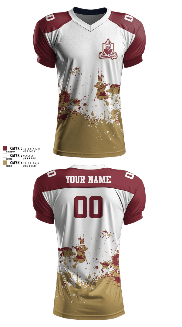 Football Jersey, Whittier Crimson Knights, , Teamtime, Team time, sublimation, custom sports apparel, team uniforms, spirit wear, spiritwear, sports uniforms, custom shirts, team store, custom team store, fundraiser sports, apparel fundraiser