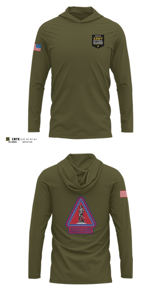 Long Sleeve Performance Shirt with hood, Missouri Army National Guard Recruiting and Retention Battalion, National Guard, Teamtime, Team time, sublimation, custom sports apparel, team uniforms, spirit wear, spiritwear, sports uniforms, custom shirts, team store, custom team store, fundraiser sports, apparel fundraiser