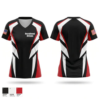Womens Short Sleeve Vneck Shirt, Recruitment Division, Police, Teamtime, Team time, sublimation, custom sports apparel, team uniforms, spirit wear, spiritwear, sports uniforms, custom shirts, team store, custom team store, fundraiser sports, apparel fundraiser