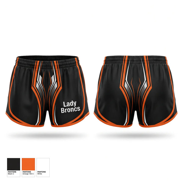 Womens Shorts, Lady Broncs, Women's Basketball, Teamtime, Team time, sublimation, custom sports apparel, team uniforms, spirit wear, spiritwear, sports uniforms, custom shirts, team store, custom team store, fundraiser sports, apparel fundraiser