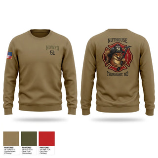 Crew Neck Sweatshirt, NDWFD 51, Navy, Teamtime, Team time, sublimation, custom sports apparel, team uniforms, spirit wear, spiritwear, sports uniforms, custom shirts, team store, custom team store, fundraiser sports, apparel fundraiser