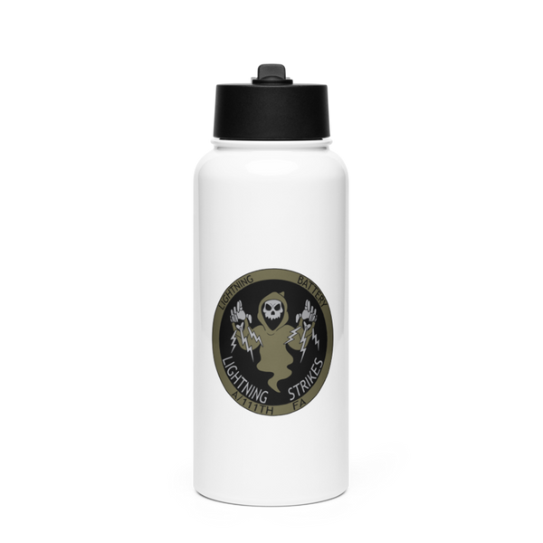 A 1/111 Field Artillery 90044147 Stainless Steel Water Bottle with a Straw Lid