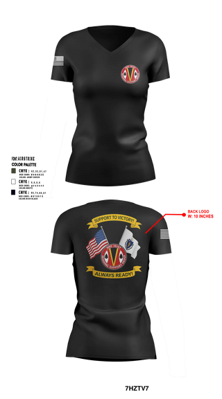 Womens Short Sleeve Vneck Shirt, HHC 151st RSG, Army, Teamtime, Team time, sublimation, custom sports apparel, team uniforms, spirit wear, spiritwear, sports uniforms, custom shirts, team store, custom team store, fundraiser sports, apparel fundraiser