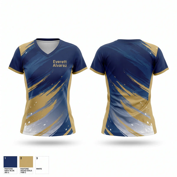 Womens Short Sleeve Vneck Shirt, Everett Alvarez, Women's Basketball, Teamtime, Team time, sublimation, custom sports apparel, team uniforms, spirit wear, spiritwear, sports uniforms, custom shirts, team store, custom team store, fundraiser sports, apparel fundraiser