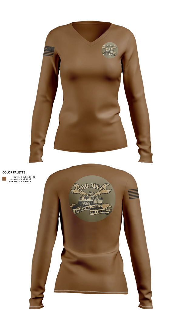 Womens Long Sleeve Vneck Shirt, 206th MST206th MST, Army, Teamtime, Team time, sublimation, custom sports apparel, team uniforms, spirit wear, spiritwear, sports uniforms, custom shirts, team store, custom team store, fundraiser sports, apparel fundraiser