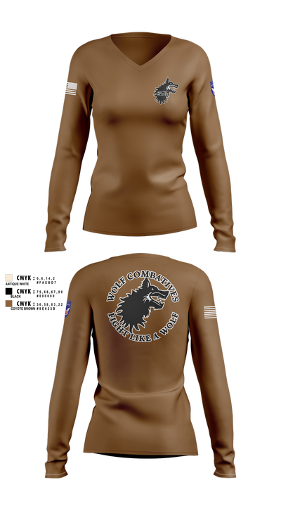 Wolf Combatives Women's Long Sleeve V-neck Shirt - 101
