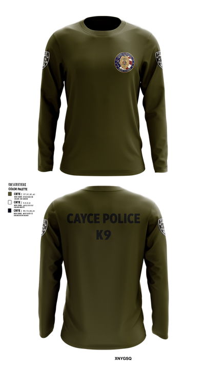 Cayce Police K9 35627395 Long Sleeve Performance Shirt 102