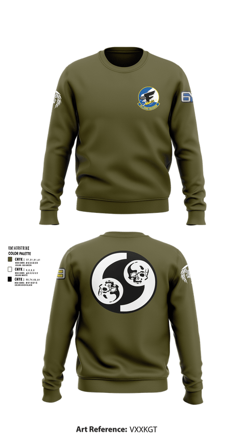 Crew Neck Sweatshirt, 69 BS, Air Force, Teamtime, Team time, sublimation, custom sports apparel, team uniforms, spirit wear, spiritwear, sports uniforms, custom shirts, team store, custom team store, fundraiser sports, apparel fundraiser