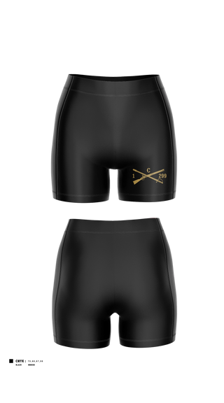Womens Compression Shorts, C-Troop 1-299 CAV, National Guard, Teamtime, Team time, sublimation, custom sports apparel, team uniforms, spirit wear, spiritwear, sports uniforms, custom shirts, team store, custom team store, fundraiser sports, apparel fundraiser