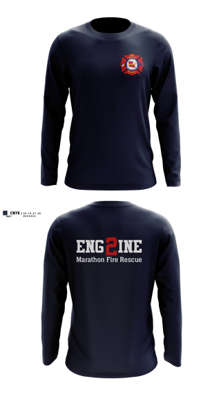 Long Sleeve Performance Shirt, Marathon Fire Rescue, Fire Department, Teamtime, Team time, sublimation, custom sports apparel, team uniforms, spirit wear, spiritwear, sports uniforms, custom shirts, team store, custom team store, fundraiser sports, apparel fundraiser