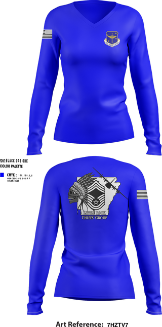 Womens Long Sleeve Vneck Shirt, LRAFB Chiefs Group, , Teamtime, Team time, sublimation, custom sports apparel, team uniforms, spirit wear, spiritwear, sports uniforms, custom shirts, team store, custom team store, fundraiser sports, apparel fundraiser