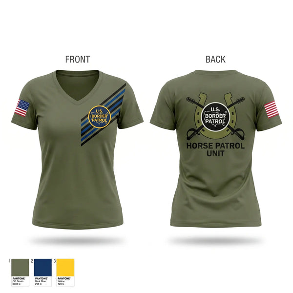 Womens Short Sleeve Vneck Shirt, Horse Patrol Unit, Police, Teamtime, Team time, sublimation, custom sports apparel, team uniforms, spirit wear, spiritwear, sports uniforms, custom shirts, team store, custom team store, fundraiser sports, apparel fundraiser