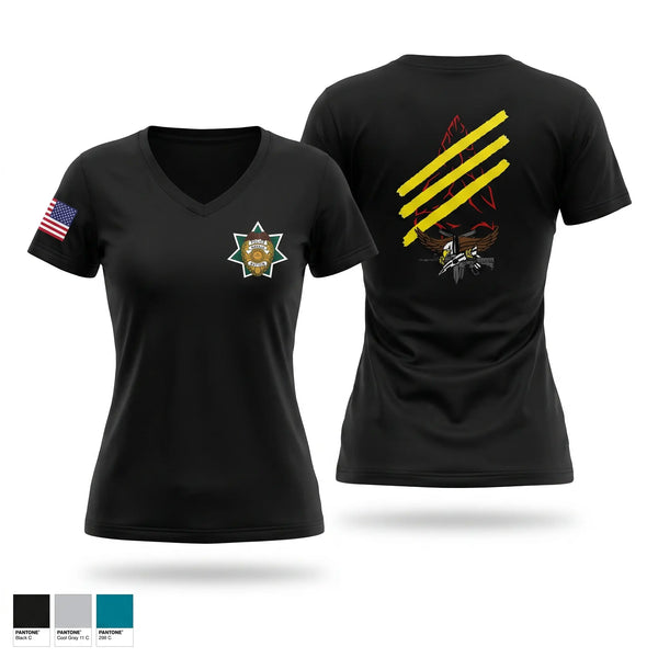 Womens Short Sleeve Vneck Shirt, Navajo Nation SWAT, Police, Teamtime, Team time, sublimation, custom sports apparel, team uniforms, spirit wear, spiritwear, sports uniforms, custom shirts, team store, custom team store, fundraiser sports, apparel fundraiser