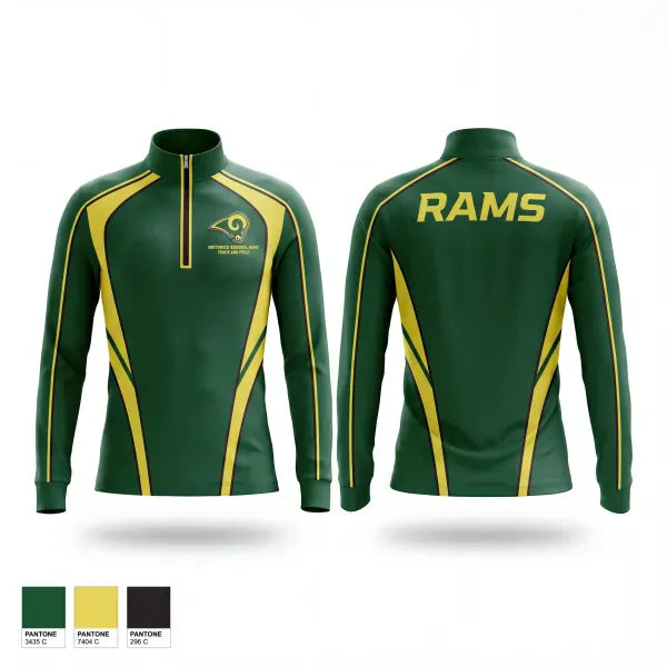 Quarter Zip Jacket, Southwick Regional Rams, Track & Field, Teamtime, Team time, sublimation, custom sports apparel, team uniforms, spirit wear, spiritwear, sports uniforms, custom shirts, team store, custom team store, fundraiser sports, apparel fundraiser