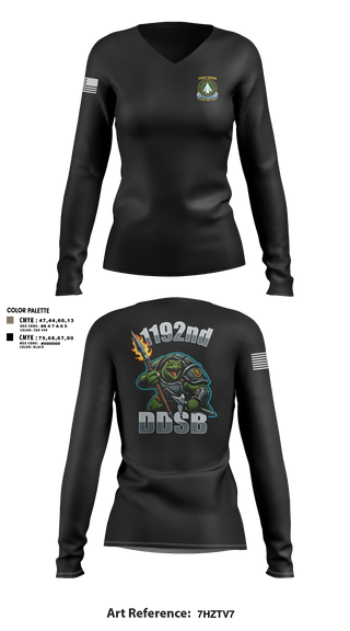 Womens Long Sleeve Vneck Shirt, 1192nd DDSB, Army, Teamtime, Team time, sublimation, custom sports apparel, team uniforms, spirit wear, spiritwear, sports uniforms, custom shirts, team store, custom team store, fundraiser sports, apparel fundraiser