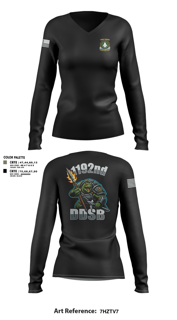 Womens Long Sleeve Vneck Shirt, 1192nd DDSB, Army, Teamtime, Team time, sublimation, custom sports apparel, team uniforms, spirit wear, spiritwear, sports uniforms, custom shirts, team store, custom team store, fundraiser sports, apparel fundraiser